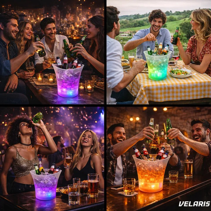Cuvă gheață 5 litri cu difuzor Bluetooth și LED RGB multicolor, impermeabilă