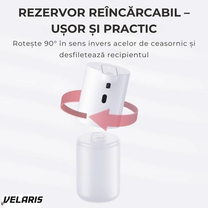 Dispenser spumă automată cu senzor IR, 4 niveluri, USB-C, 400 ml, IPX5