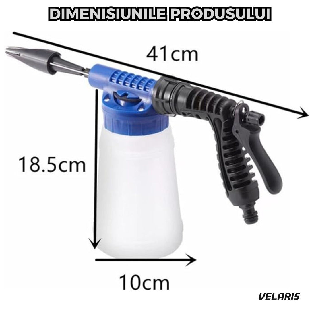 Pistol spălare auto cu rezervor soluție, presiune reglabilă, conector rapid
