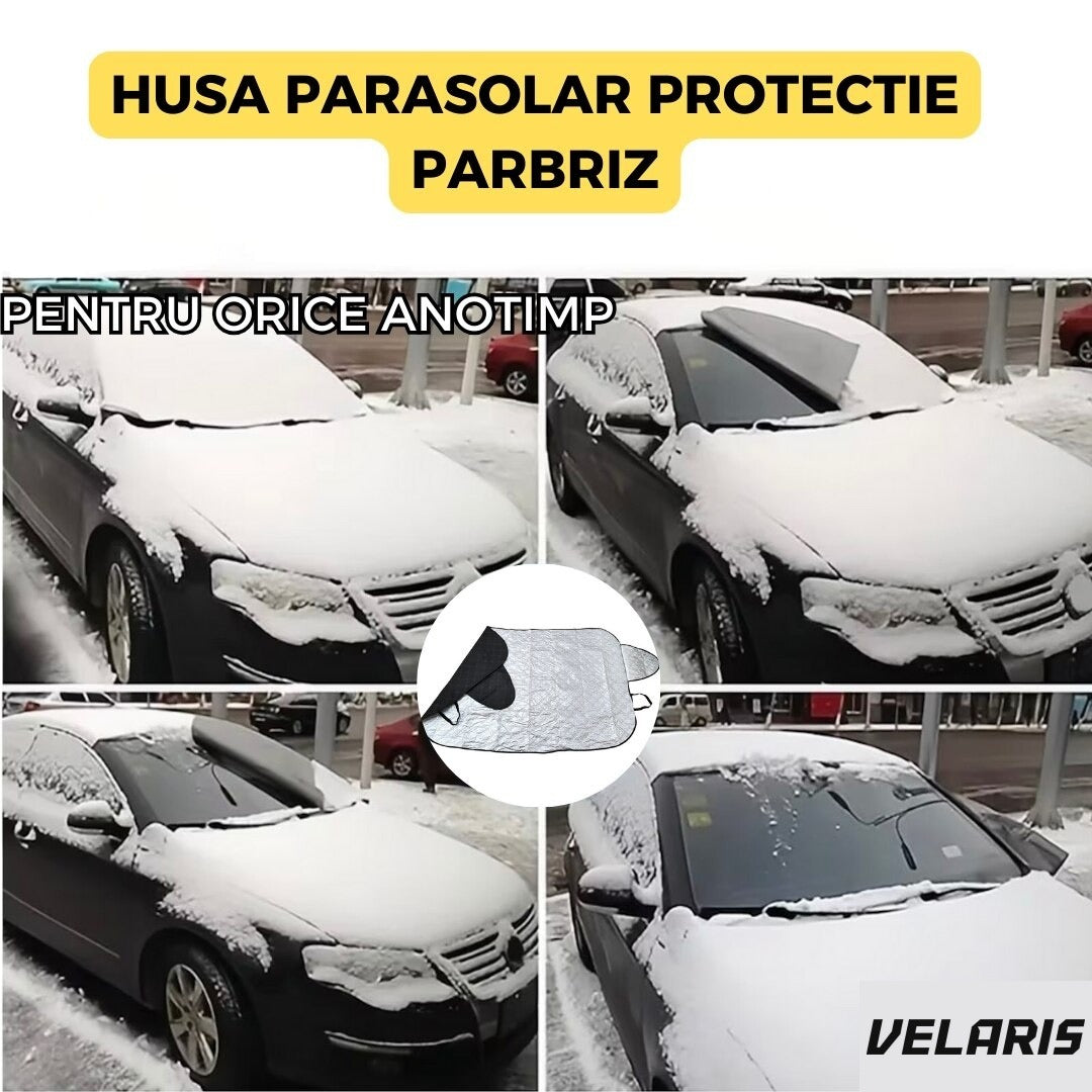 Parasolar parbriz auto față-verso, 98x146 cm, protecție UV și zăpadă, iarnă-vară
