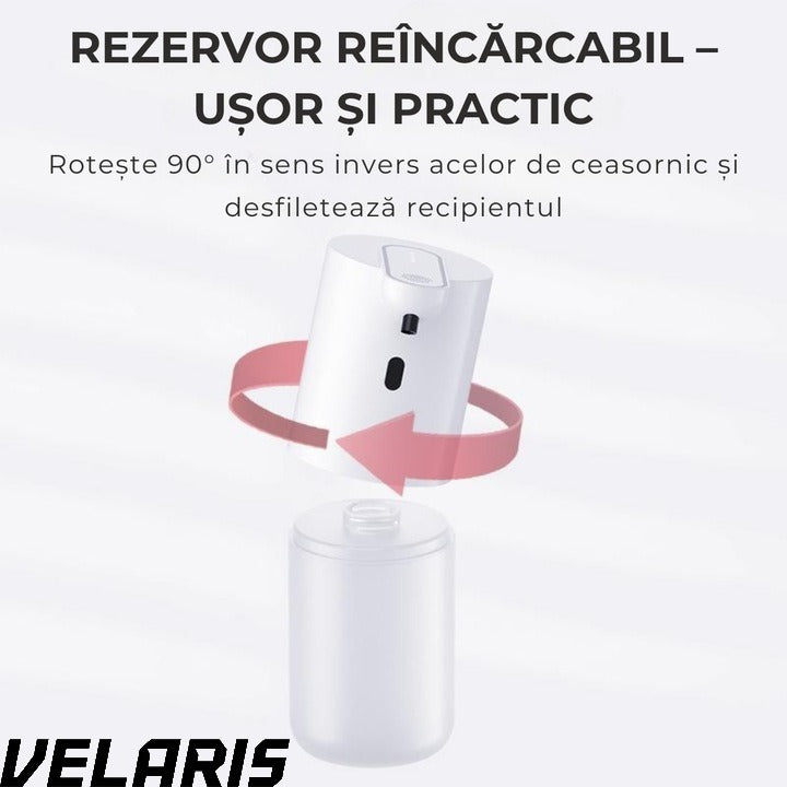 Dozator automat sapun spuma cu senzor infrarosu 4 niveluri volum spuma reincarcabil USB-C 400 ml IPX5