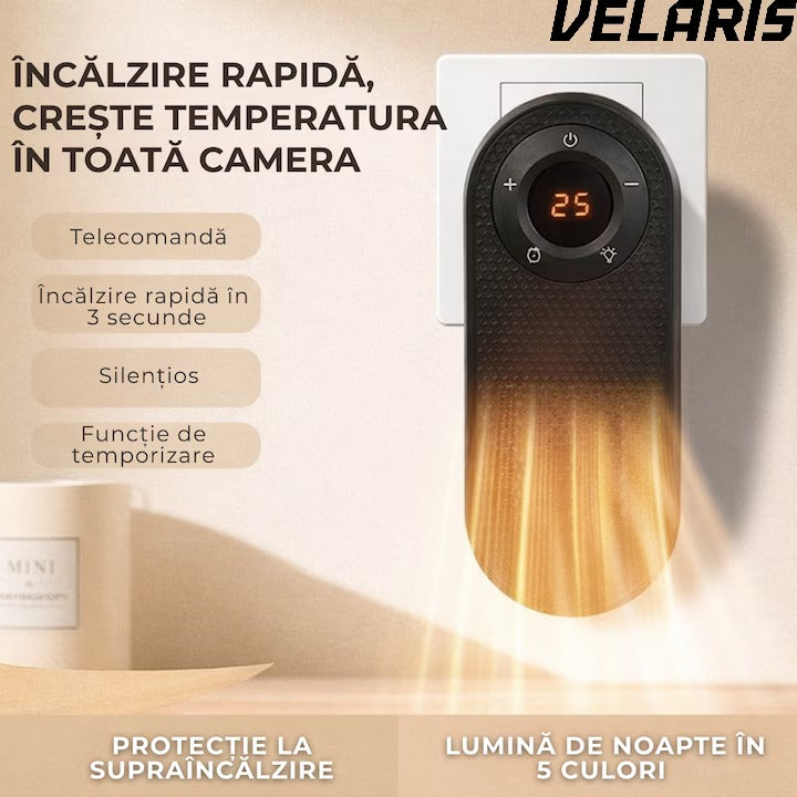 Incalzitor electric Compact 500W, rotire 180°, afisaj LED, telecomanda, protectie supraincalzire, pentru spatii mici