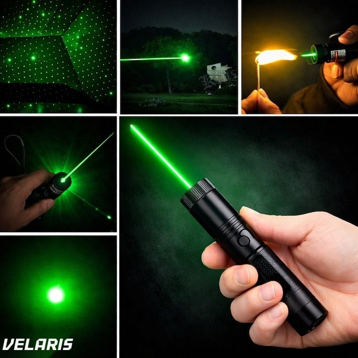 Pointer laser 405nm, 200mW, aluminiu, negru, cu blocare pentru copii, 100-500m