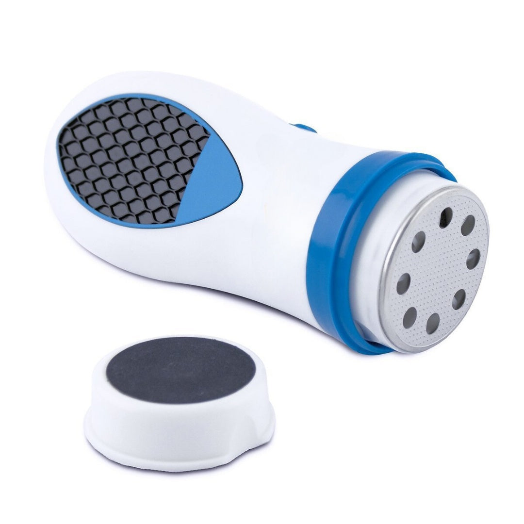 Aparat de pedicură Pedi Spin cu capete rotative interschimbabile, albastru