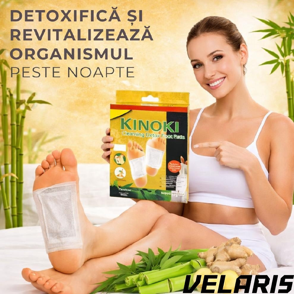 Plasturi detoxifiere, cu ghimbir, 10 bucati, pentru picioare