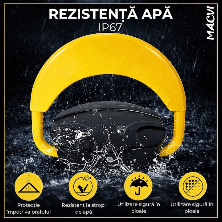 Blocator Parcare cu Telecomanda, Actionare Electrica, Functionare pe baterii, protectie Acces Auto, Design Rezistent