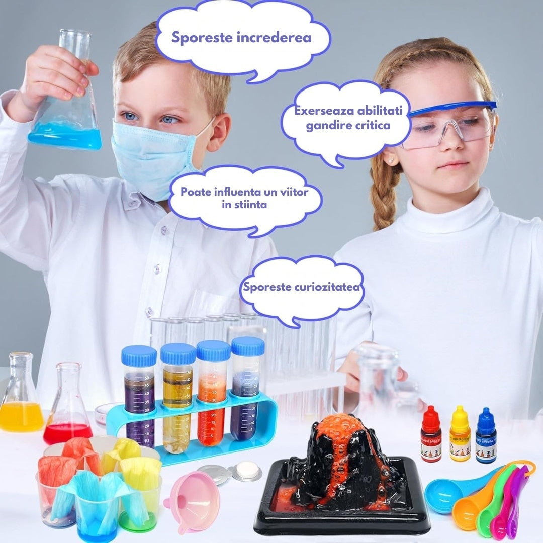 Kit științific pentru copii 80 experimente STEM cu laborator educativ