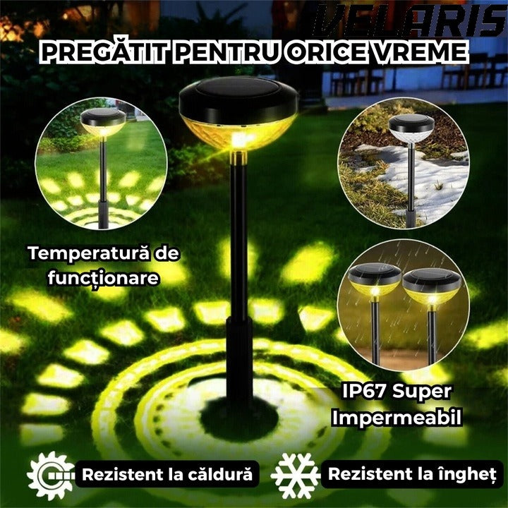 Set 2 Lampi Solare Floarea-Soarelui Decor Gradina, LED RGB Multicolor, Alimentare Solara, Rezistente la Intemperii, Instalare Usoara