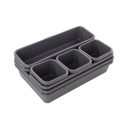 Set 8 organizatoare sertare, plastic, multicolor