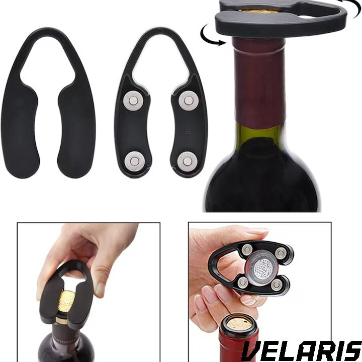 Set Deschizator de Sticle de Vin 4 in 1, Tirbuson Profesional cu Taietor de Folie, Dop Vacuum si Picurator