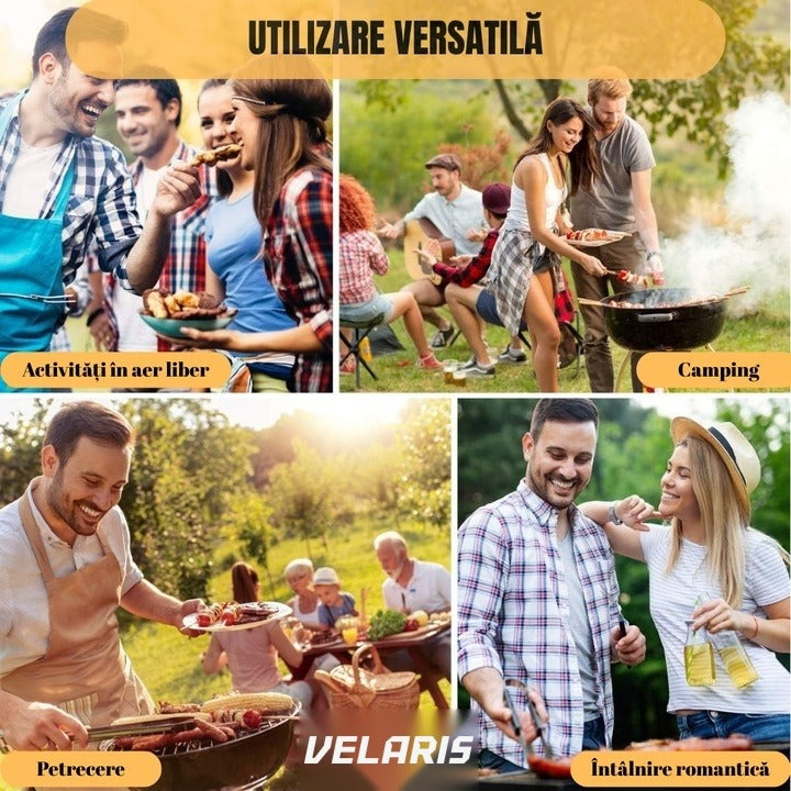 Set 5 ustensile grătar din oțel inoxidabil premium, geantă transport căptușită din aluminiu inclusă