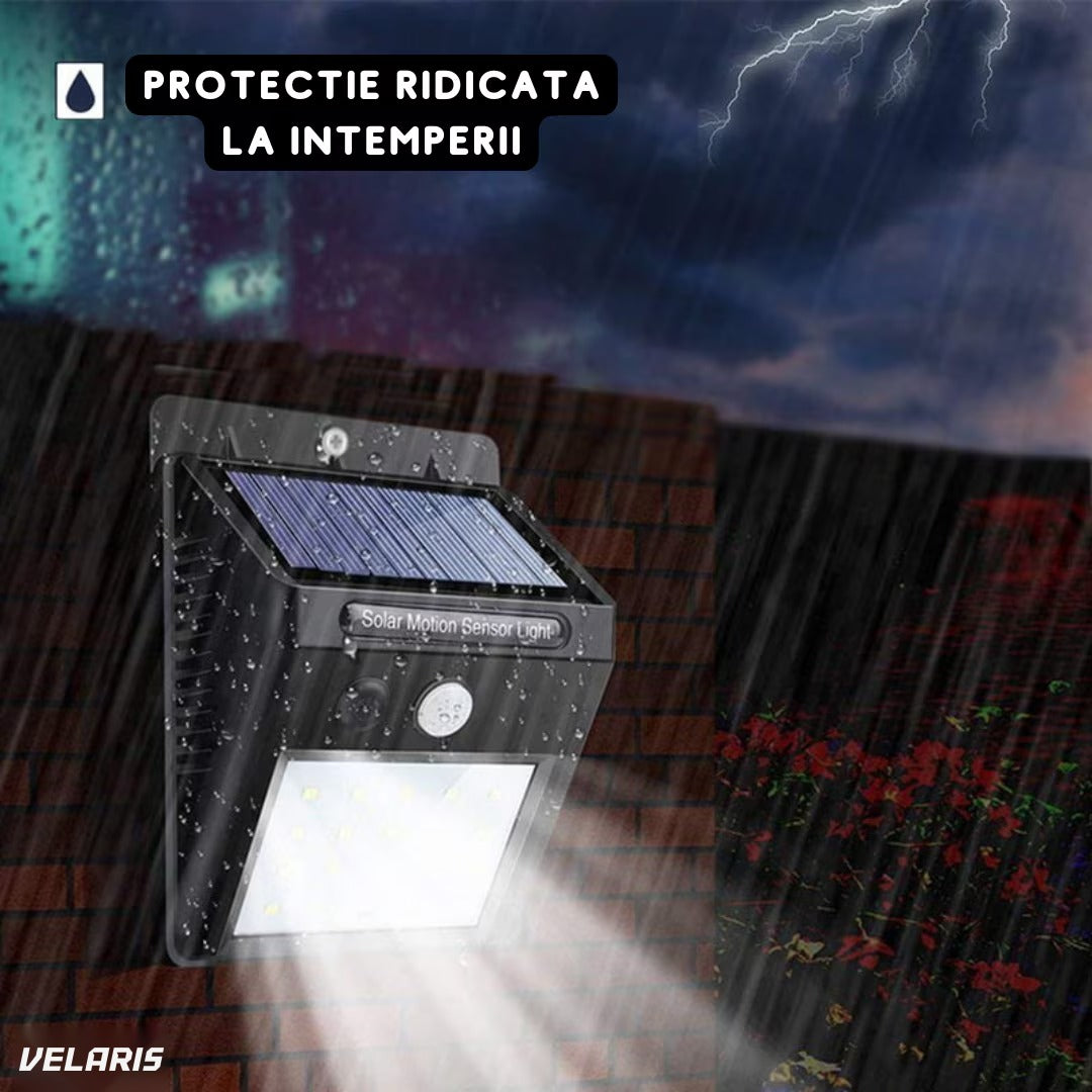 Lampă solară cu senzor de mișcare, 30 LED-uri SMD, IP65, 3 moduri iluminare