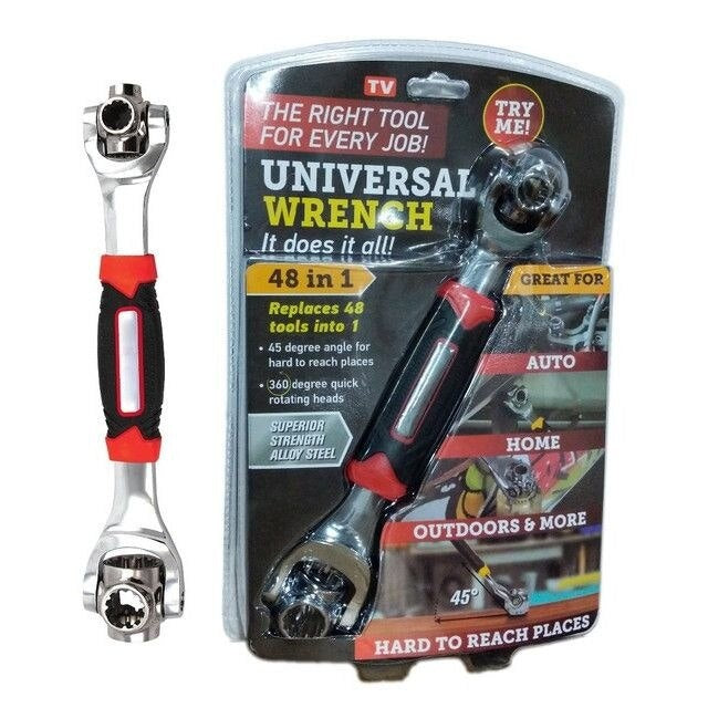 Cheie universală cu Torx 48 în 1, cap rotativ 360°, oțel carbon