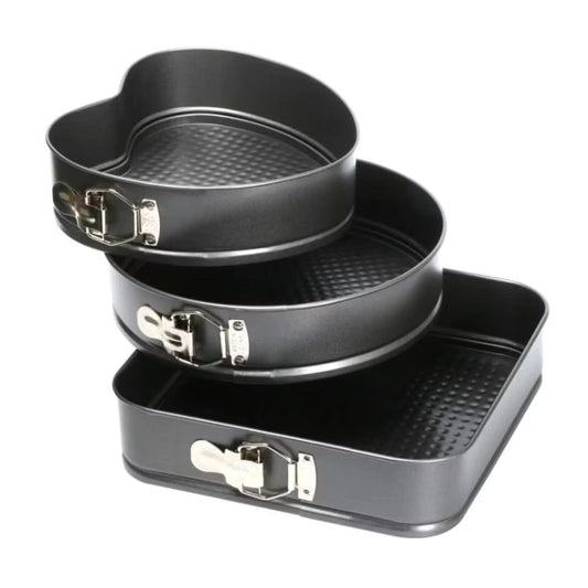 Set 3 Tavi pentru Prajituri din metal diverse forme negre