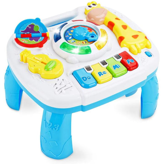 Masa Activitati 2in1 bebelusi cu muzica, lumini si butoane educative, picioare detasabile