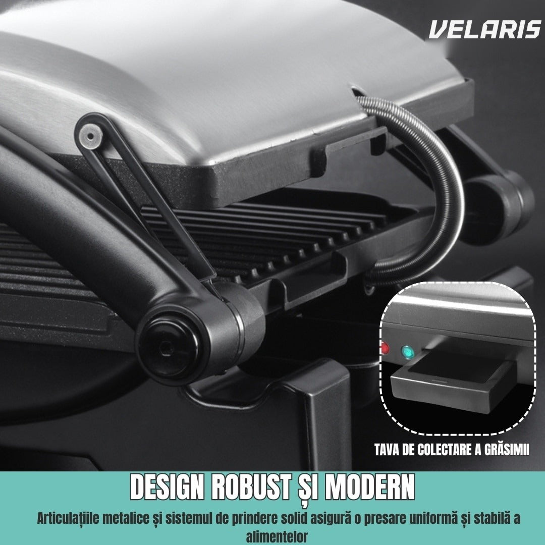 Sandwich maker 3 în 1, grill/panini, 1800W, negru/argintiu