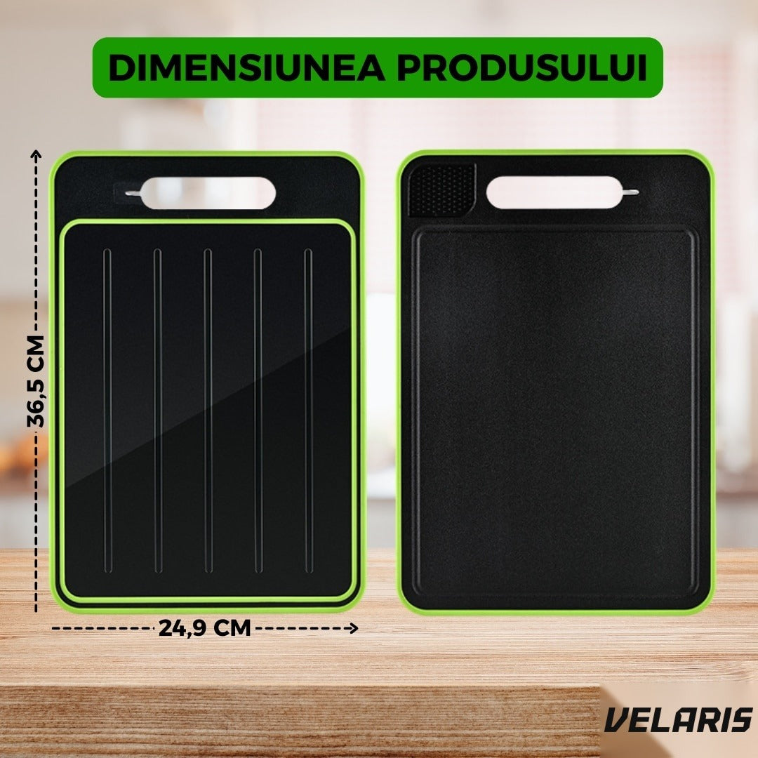 Tocător de bucătărie 4-în-1 cu decongelare rapidă, 36.5x25x1cm