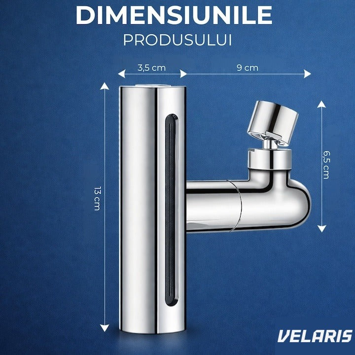 Robinet bucătărie 4 în 1 cu jet cascadă, pivotare 360°, extensibil, oțel inoxidabil 304