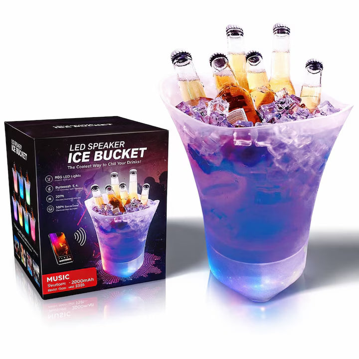 Cuvă gheață 5 litri cu difuzor Bluetooth și LED RGB multicolor, impermeabilă
