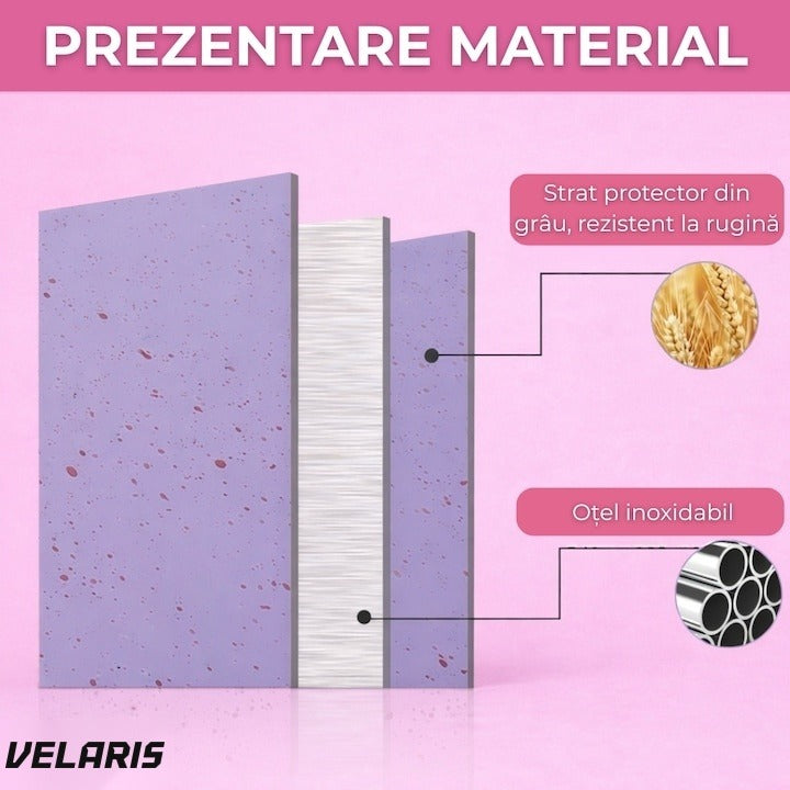 Set 7 piese cuțite de bucătărie, oțel inoxidabil, foarfece, curățător legume și tocător incluse