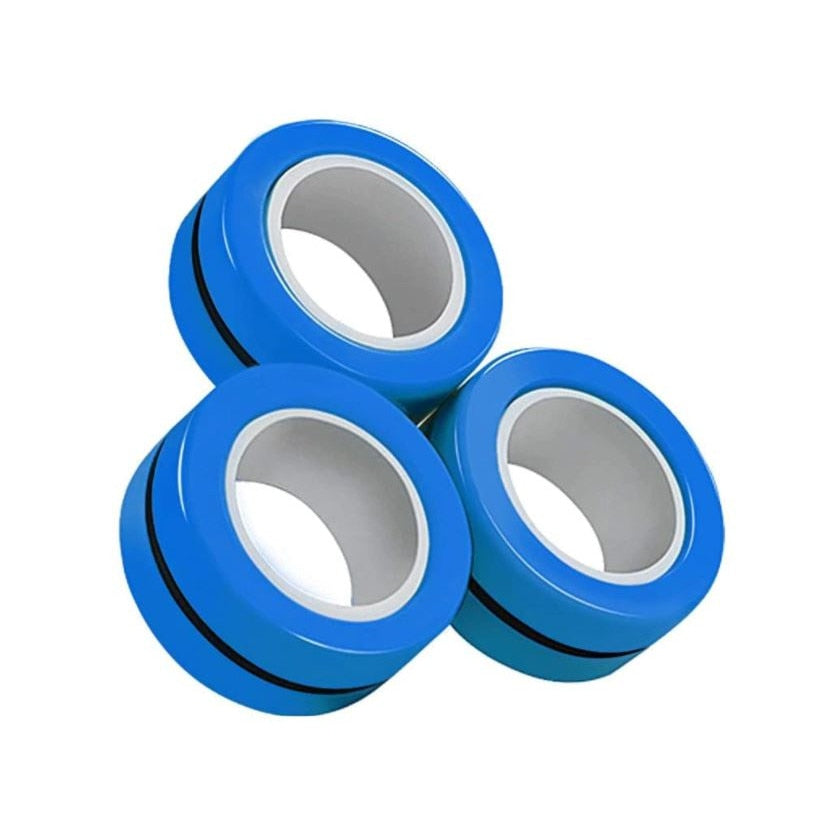 Set 3 inele magnetice antistres Fidget, Multicolor