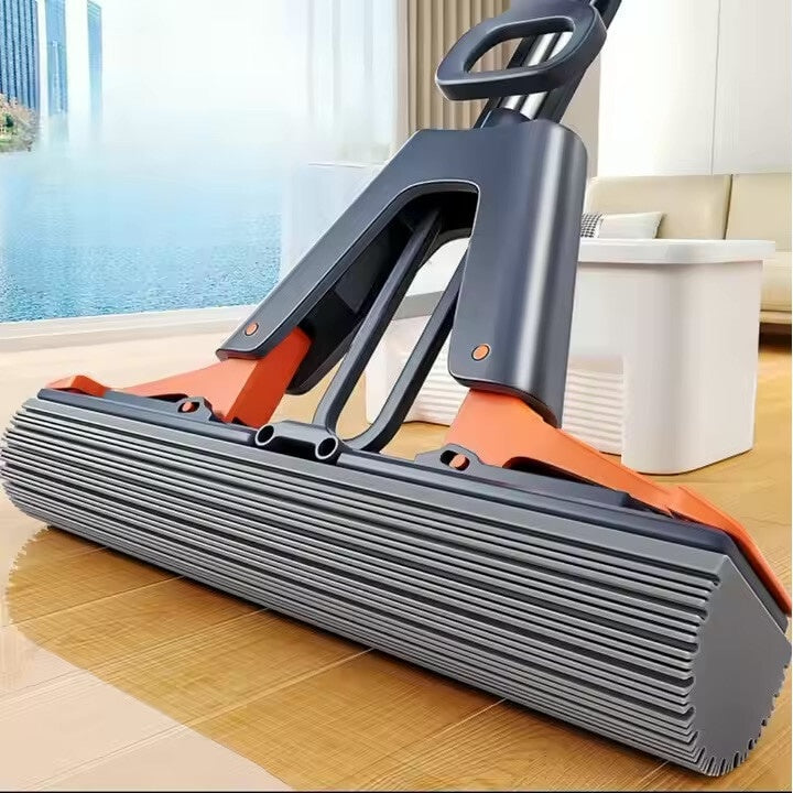 Mop telescopic absorbant, sistem simplu de stoarcere, burete ușor de înlocuit, alb