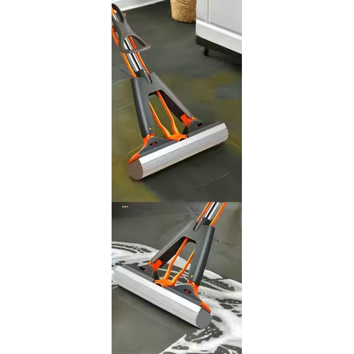 Mop telescopic absorbant, sistem simplu de stoarcere, burete ușor de înlocuit, alb