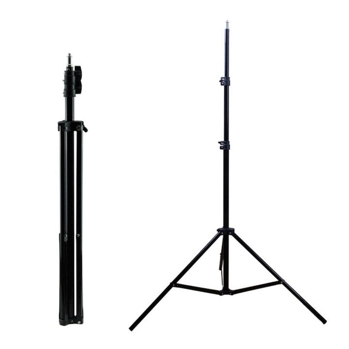Trepied profesional reglabil 72-200 cm din aluminiu, filet 1/4", pentru cameră, telefon și ring light