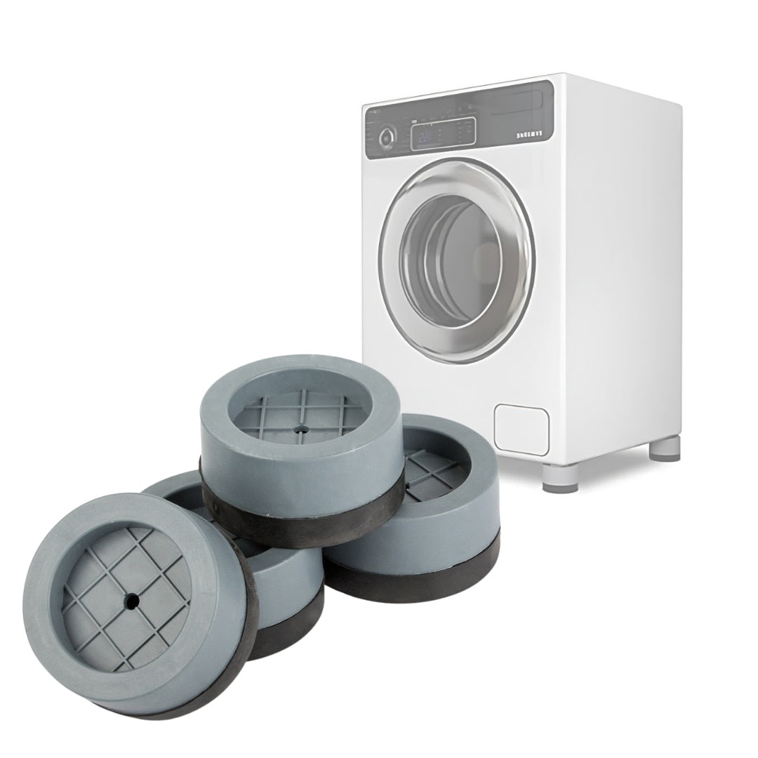 Picioare antivibratii reglabile pentru mașini de spălat și vase, set 4 bucăți, 6,5×3,2 cm, gri