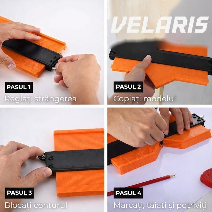 Instrument de măsurat unghiuri, 12 cm, plastic ABS, negru/portocaliu, pentru renovări și DIY