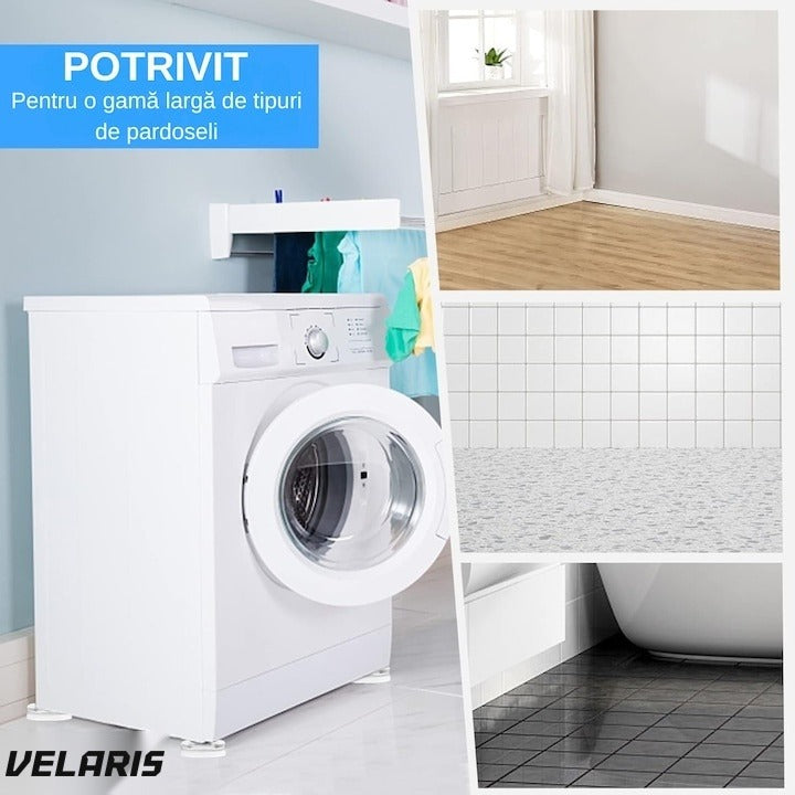 Suporturi anti-șoc și antiderapante pentru picioarele mașinii de spălat