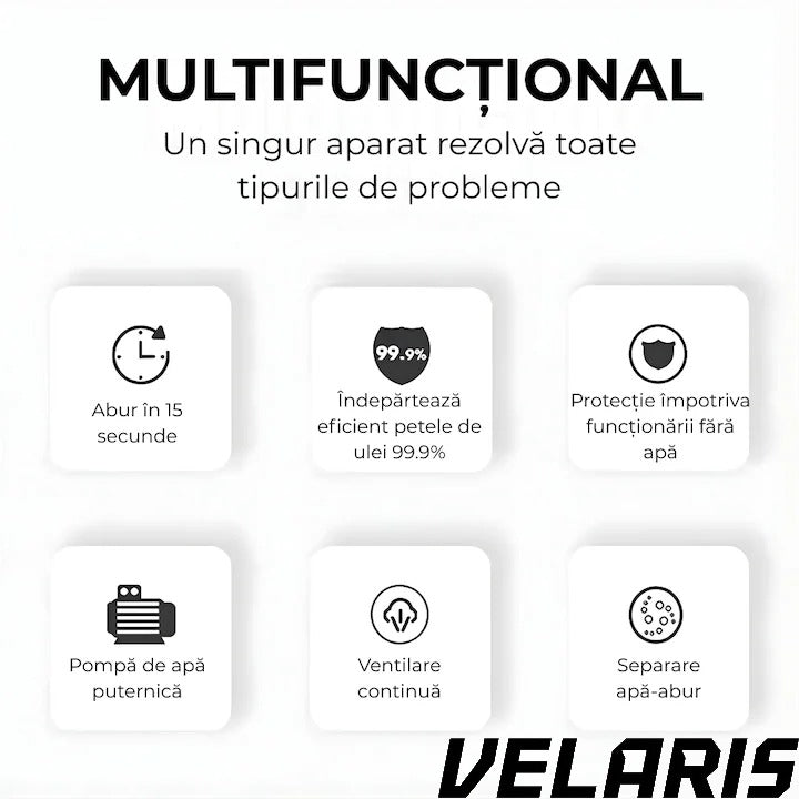 Aparat aburi curatenie profesionala cu rezervor mare duze multiple si jet puternic pentru baie bucatarie tapiterii, Alb