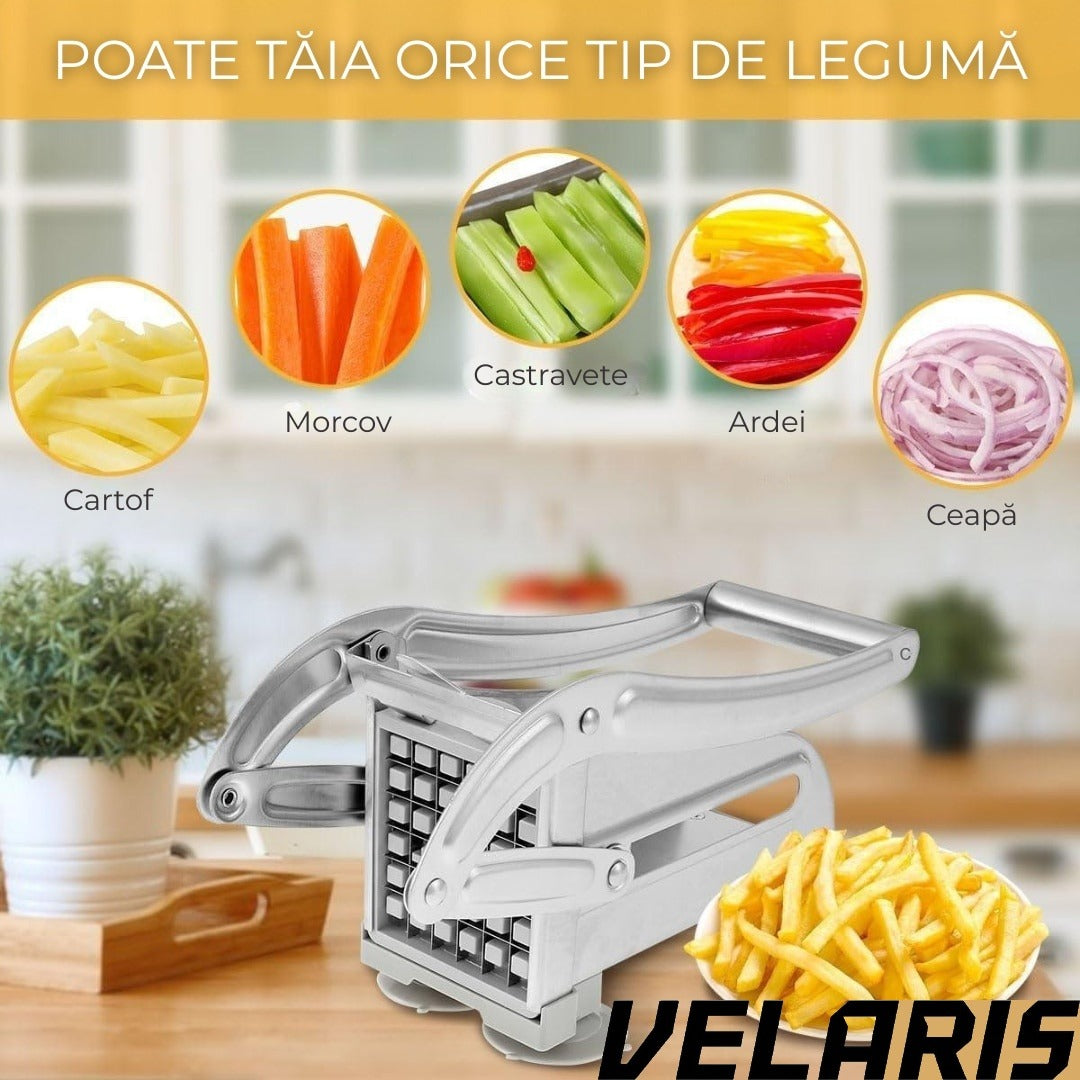Aparat de Feliat Cartofi si Legume, din Inox, cu Forma Unica pentru Taiere Rapida si Preciza