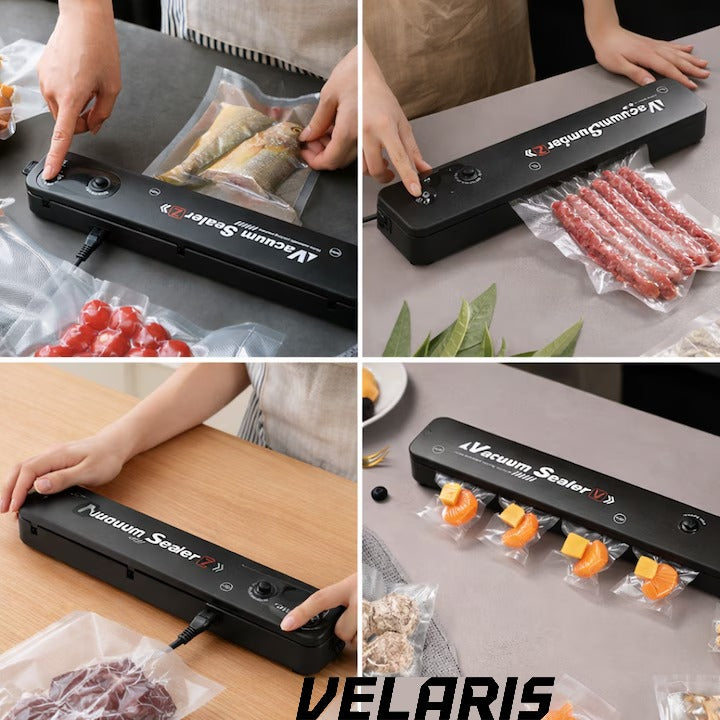 Aparat de Vidat Alimente 110W cu Functie de Sigilare, Pompa Puternica, Compact si Usor de Utilizat pachetul include 10 Pungi de Vidat