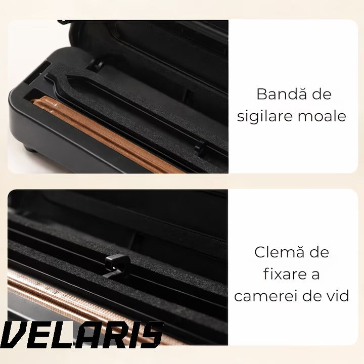 Aparat de Vidat Alimente 110W cu Functie de Sigilare, Pompa Puternica, Compact si Usor de Utilizat pachetul include 10 Pungi de Vidat