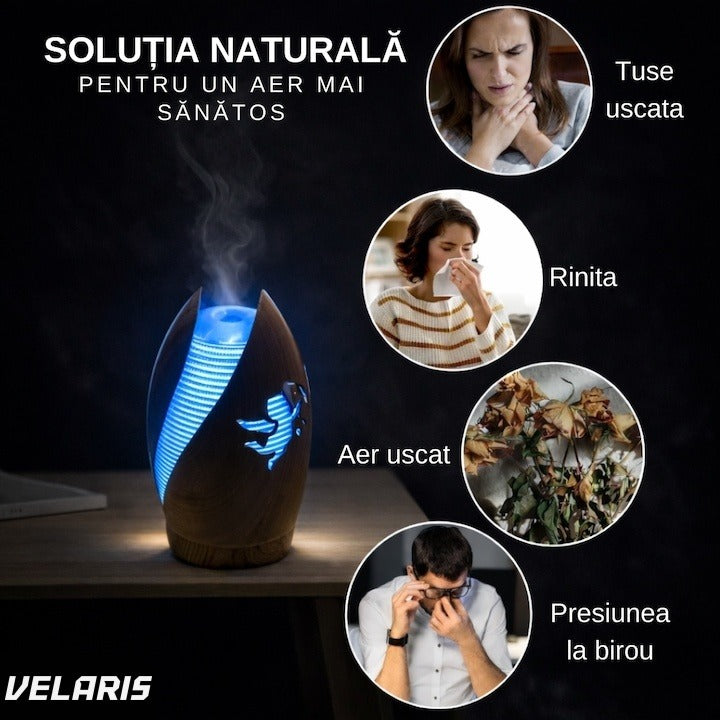 Difuzor aromaterapie Cupid, uleiuri esențiale, 100 ml, LED 7 culori, bej