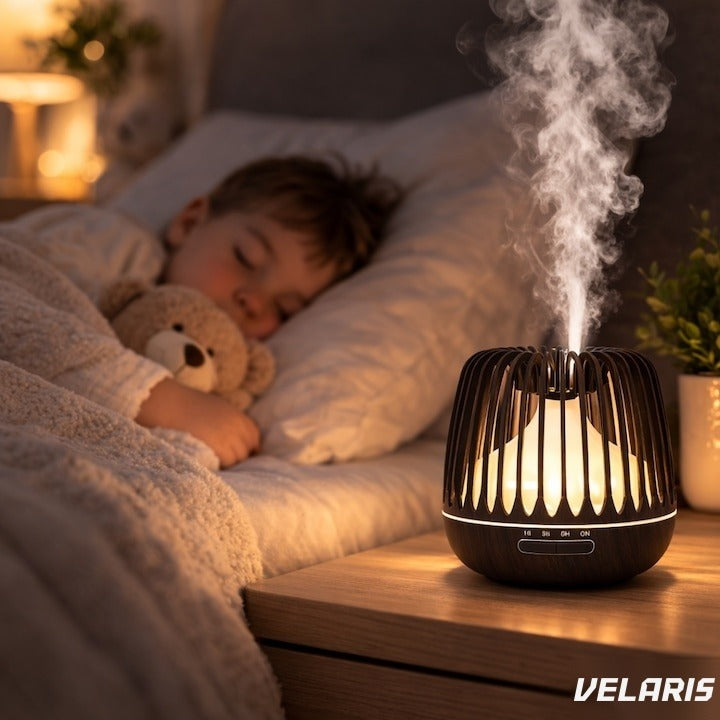Difuzor aromaterapie și umidificator cu lampă 7 culori, 500 ml, negru
