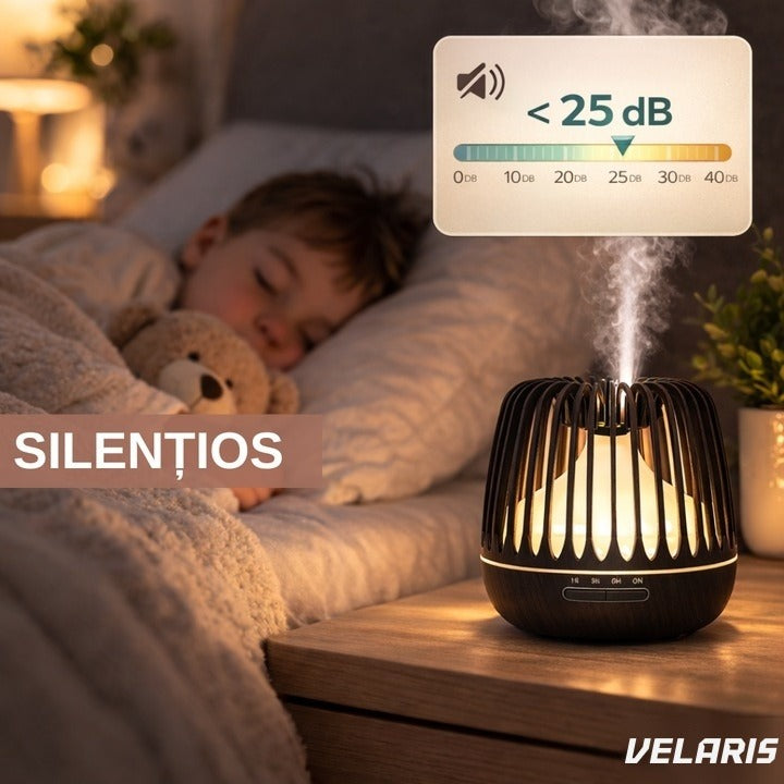 Difuzor aromaterapie și umidificator cu lampă 7 culori, 500 ml, negru
