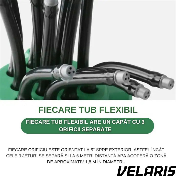 Aspersor Gradina Multifunctional 360°, 12 Tuburi Flexibile, Economisire Apa