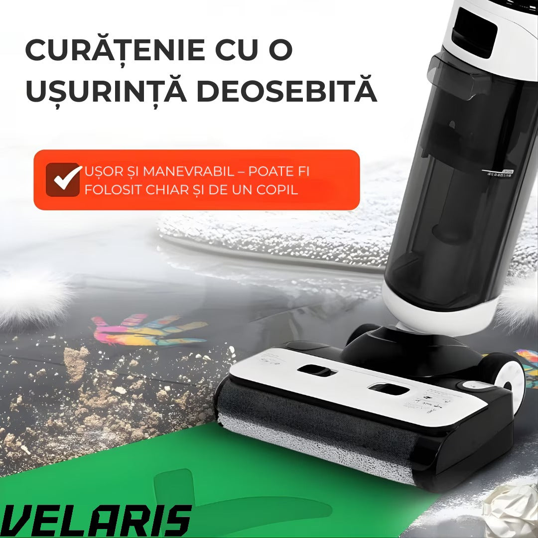 Aspirator Vertical cu Spalare OZ01 Pro Fara Fir Autocuratare, Dezinfectare Apa, Putere 12000Pa, Autonomie 60 Min Ecran LED 2 Rezervoare
