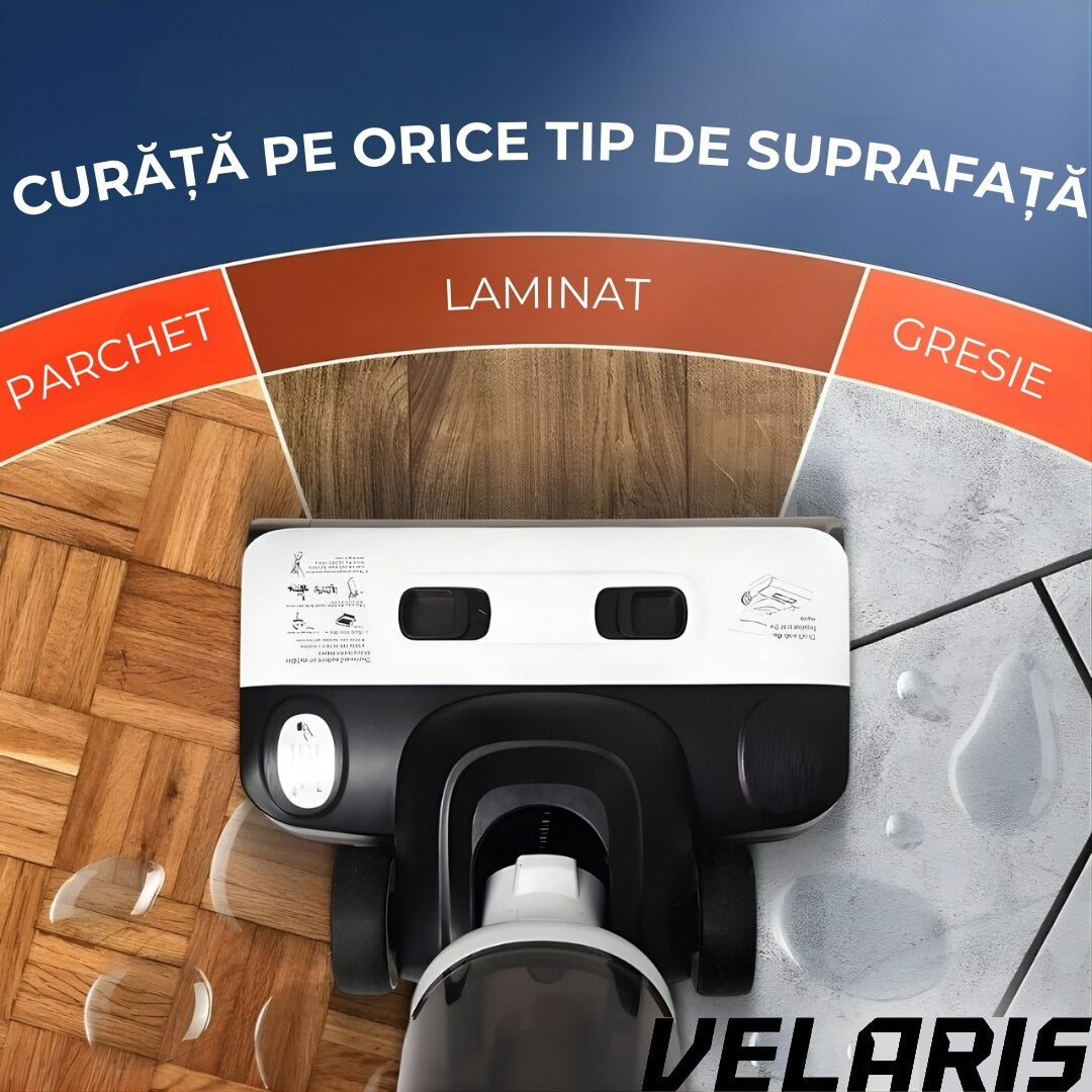 Aspirator Vertical cu Spalare OZ01 Pro Fara Fir Autocuratare, Dezinfectare Apa, Putere 12000Pa, Autonomie 60 Min Ecran LED 2 Rezervoare