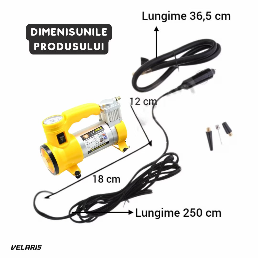 Compresor auto FOXMAG24, 12V, 150 PSI, 35L/min, galben