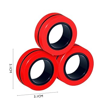 Set 3 inele magnetice antistres Fidget, Multicolor