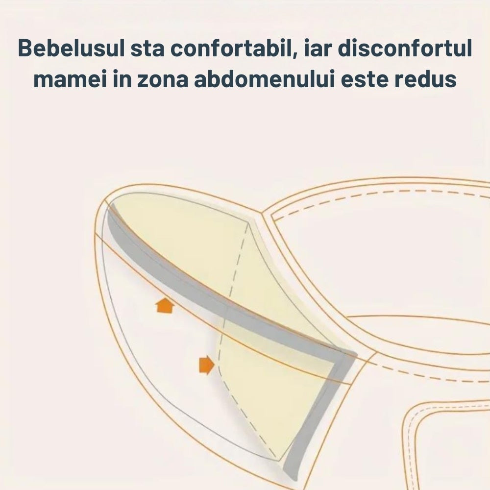 Suport marsupiu bebe tip cangur, bumbac premium, spuma ergonomica, roz, 43x22cm