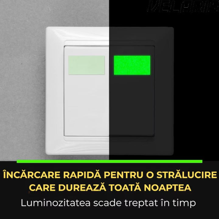 Banda Fosforescenta Autoadeziva 2cm x 5m, Fotoluminiscenta, Incarcare cu Lumina, Vizibila pana la 8 Ore, Banda Siguranta Marcaj, Decor Interior/ Exterior
