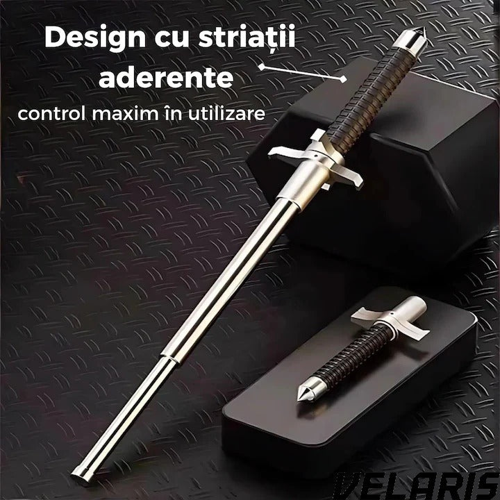 Bata telescopica din otel inoxidabil cu maner antialunecare si mecanism extensibil design compact si rezistent