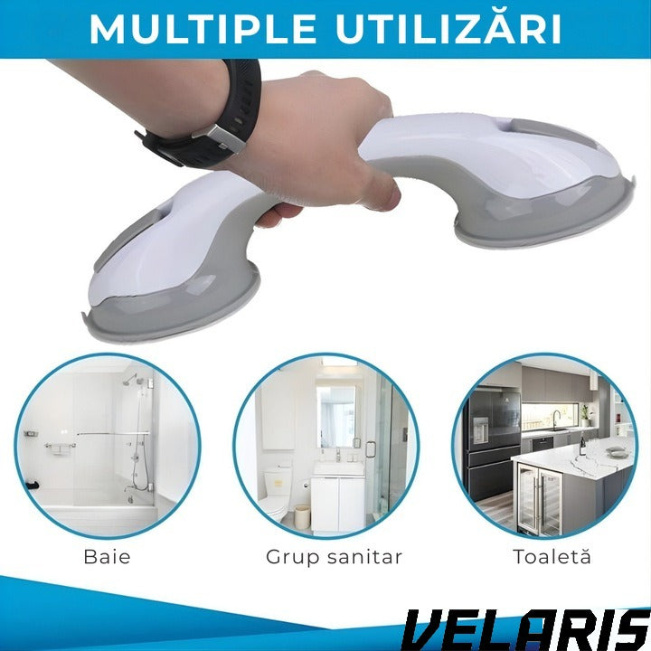 Mâner baie cu ventuze puternice, antiderapant, suport mobilier până la 113 kg