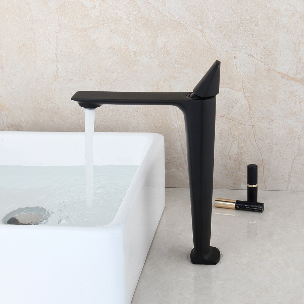 Baterie chiuveta Alan negru mat, inaltime 175 mm, design modern