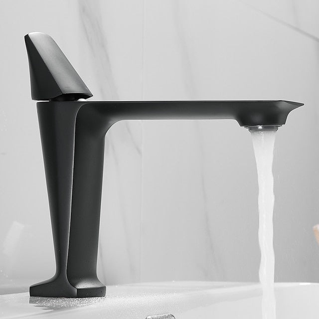 Baterie chiuveta Alan negru mat, inaltime 175 mm, design modern