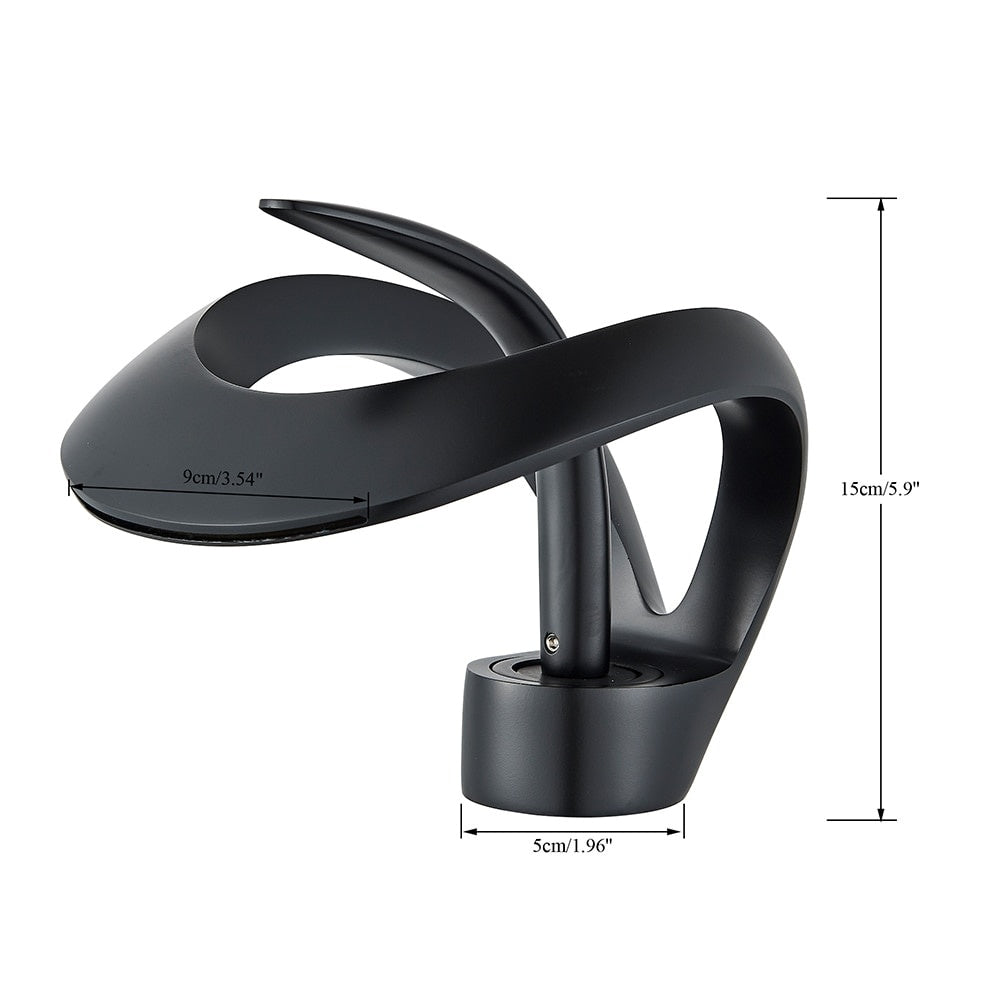 Baterie chiuveta crom cascada 15 cm design nordic negru